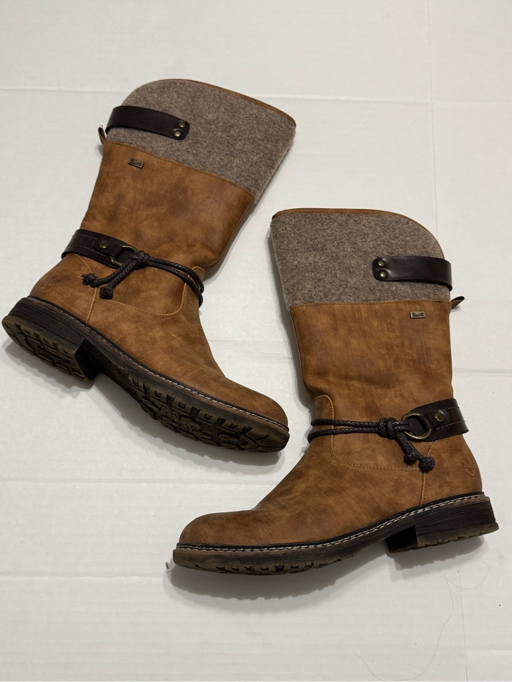 Rieker Dominika 74 Winter Boot in Noce/Kastanie/Wood w/ Faux Fur Lining Size 10
